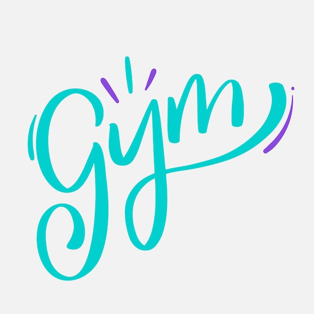 Gym in modern hand lettering vector