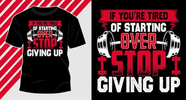 GYM over stop tshirt ontwerp vector