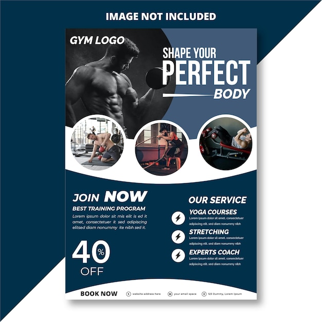 Premium Vector | Gym pamphlet design