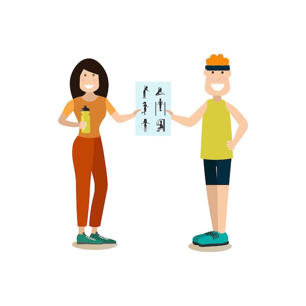 Vector gym people concept vector illustration in flat style