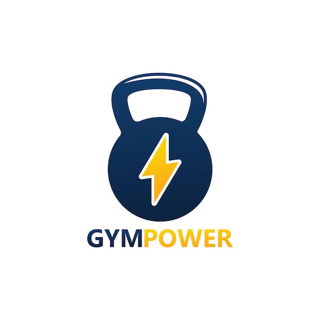 Gym power logo template design vector, emblem, design concept, creative symbol, icon