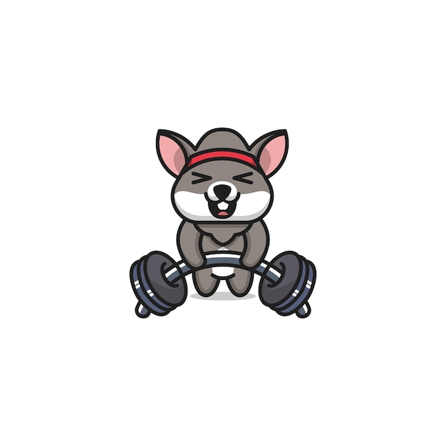 gym rat animal cute logo