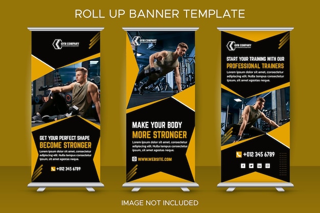 Gym roll-up sjabloon voor spandoek