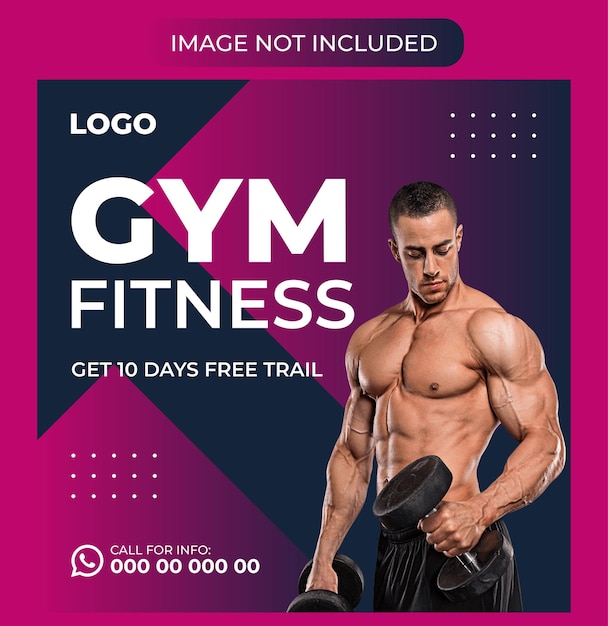 gym social media banner post template