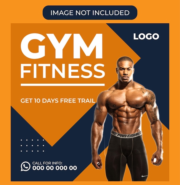 Gym social media banner post template