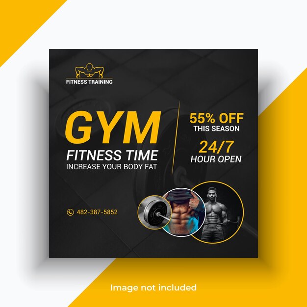 Vector gym social media instagram fitness banner template