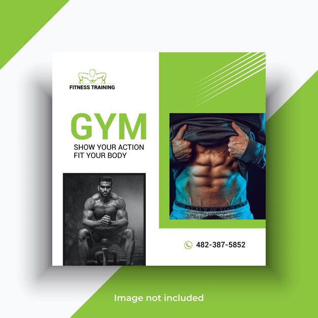 Vector gym social media instagram fitness banner template