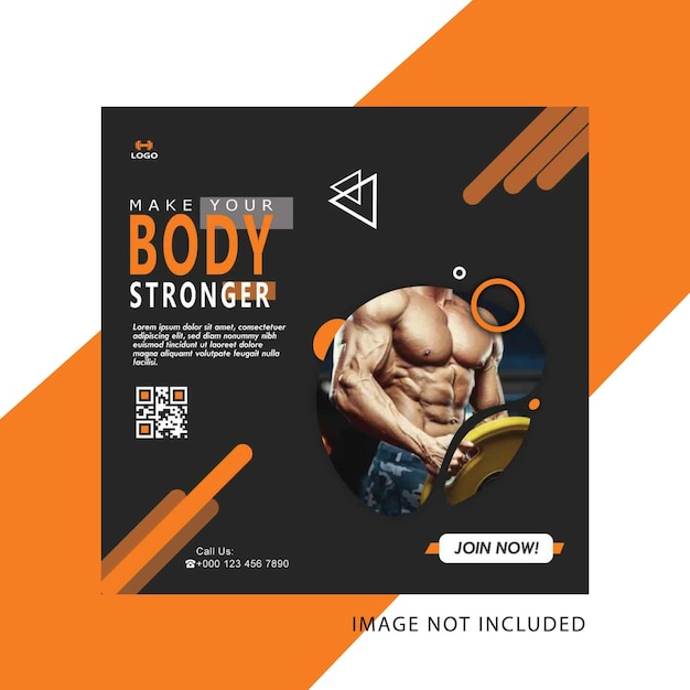 gym social media post design template