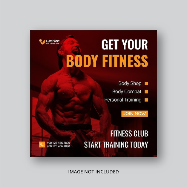 Gym social media post template eps