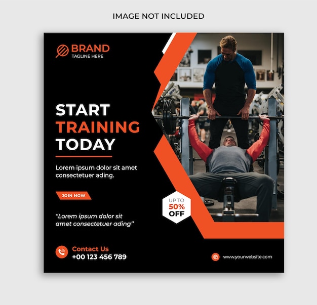 Gym social media post template