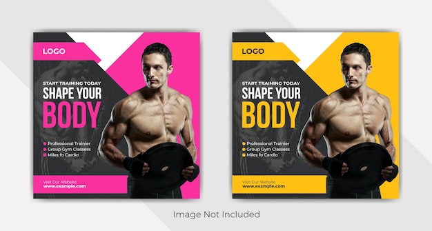 Vector gym social media post template