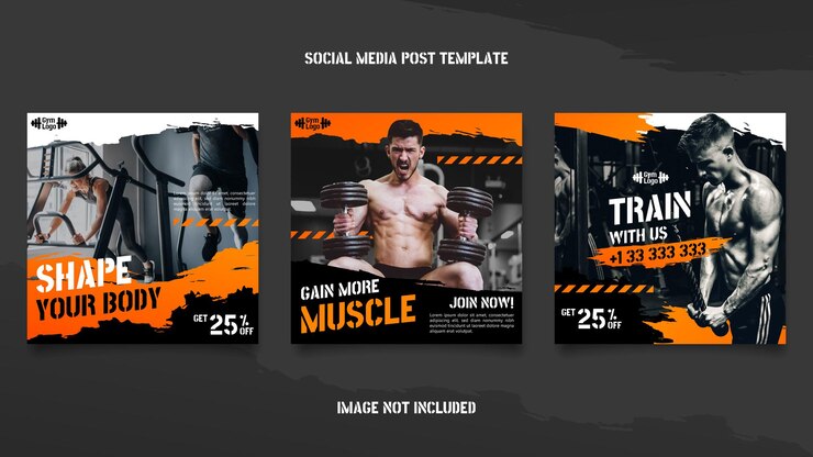 Vector gym social media post template