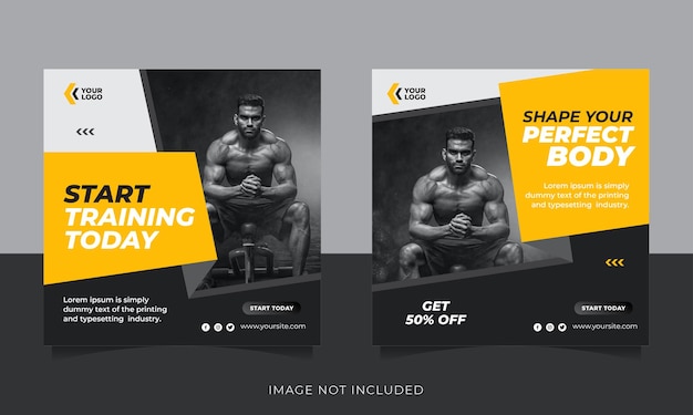 Vector gym social media and web banner template