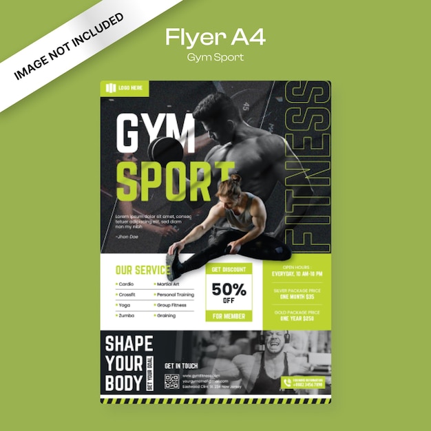 Vector gym sport flyer template