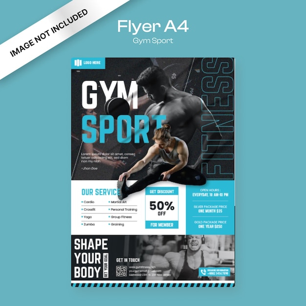 Vector gym sport flyer template