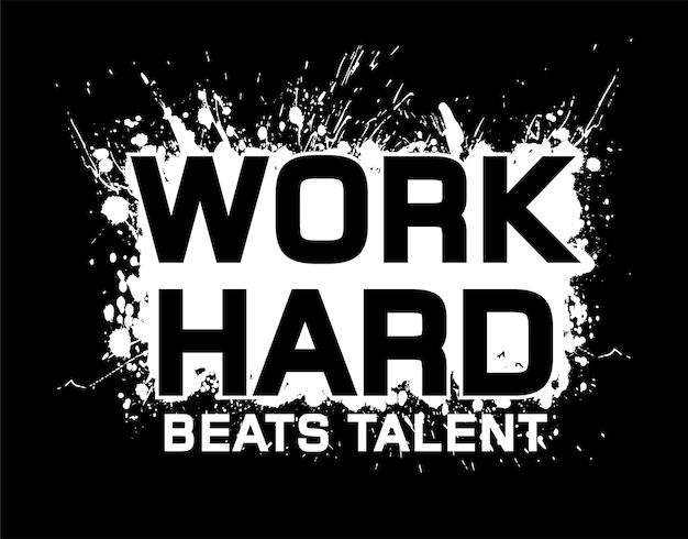 Дизайн футболки для спортзала, work hard beats talent