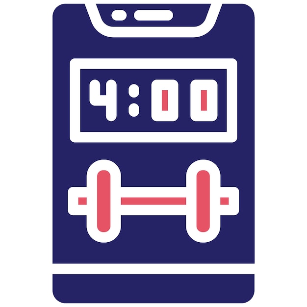Vector gym time vector icon illustration of workout app iconset