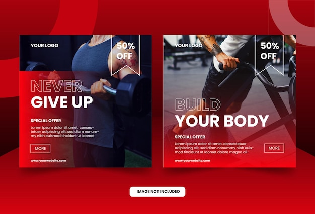 Gym training social media post template