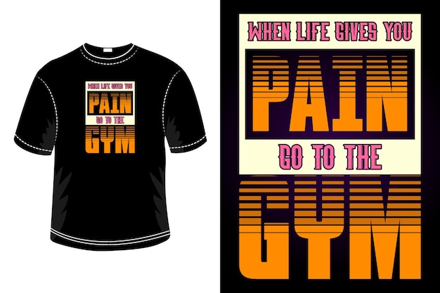 Vector gym typography tshirt design template gym motivational quotes