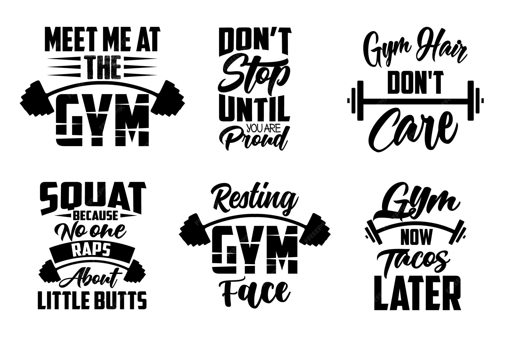 Premium Vector | Gym typography workout fitness motivational