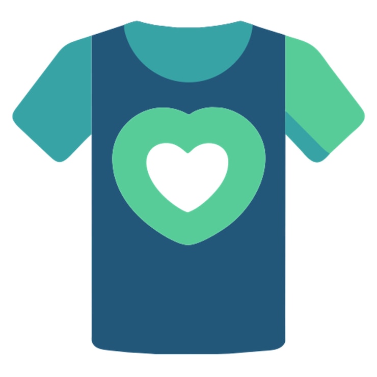 Vector gym wear icon colored shapes