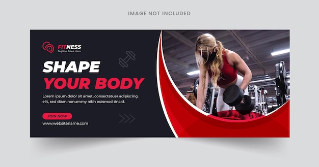 Gym web banner template design