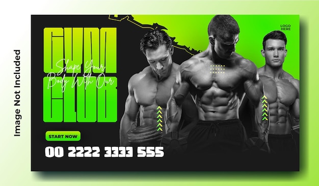 Vector gym web banner template design