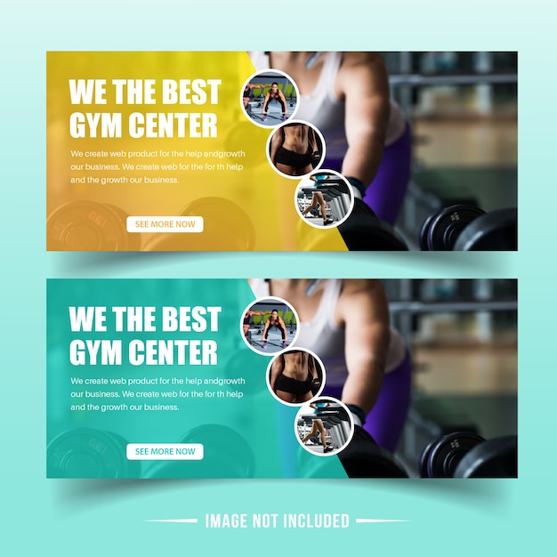 Vector gym web-bannersjablonen