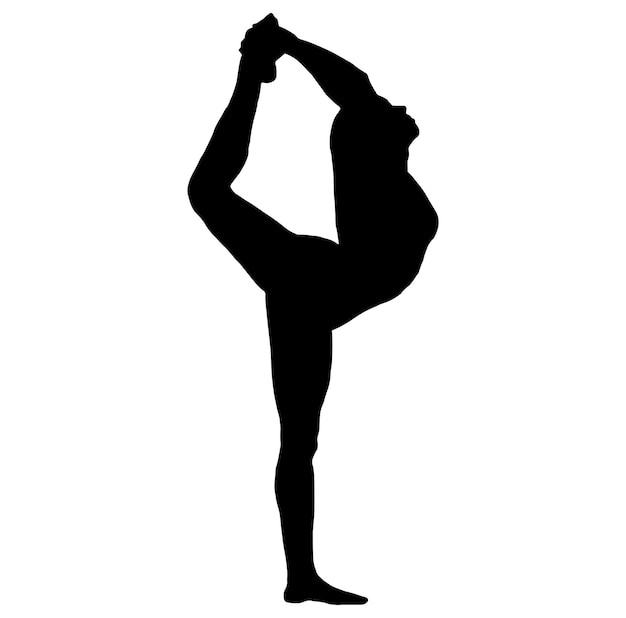 Vector gymnast girl. back stretching. athletic shape