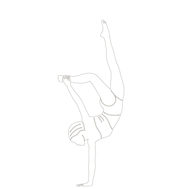 gymnast sketch on white background vector