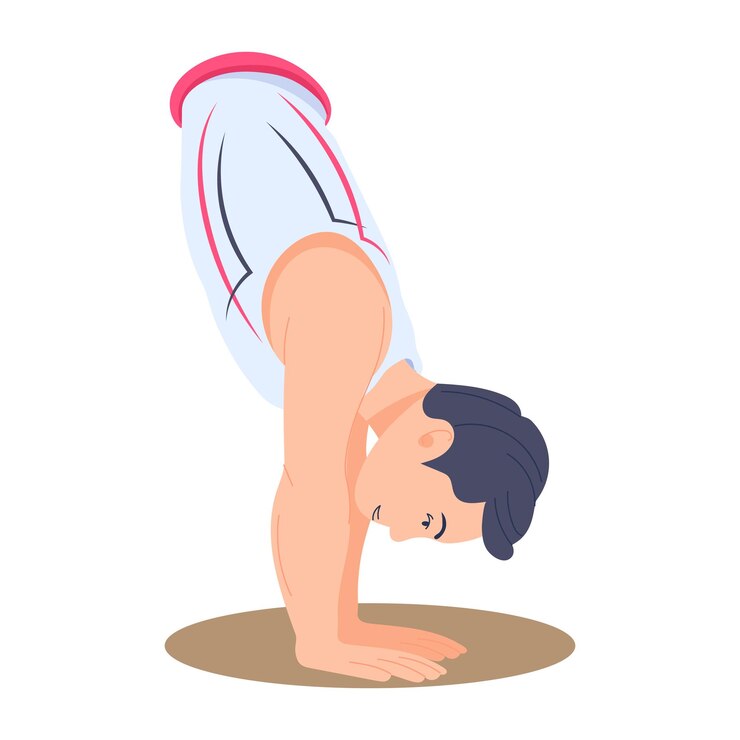 Vector gymnast vault trendy flat illustration