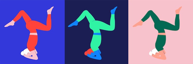 Vector gymnast woman exercising poster