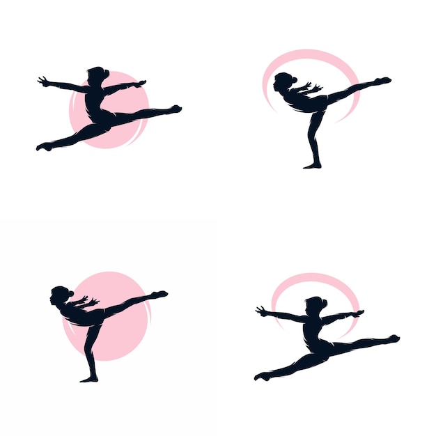 Illustrazione vettoriale di logo di ginnastica