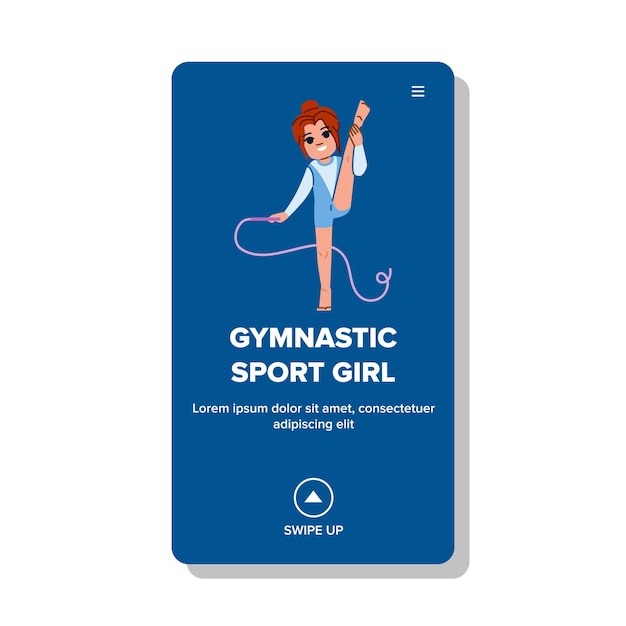 Vettore di ragazza sportiva ginnastica