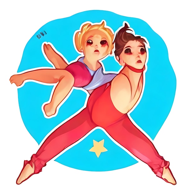 Gymnastics Game Illustration Logo