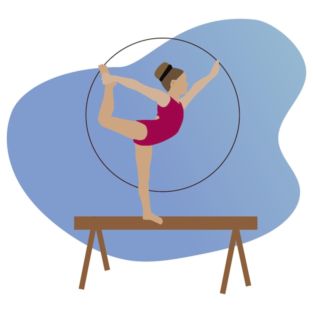 Gymnastics girl vector art