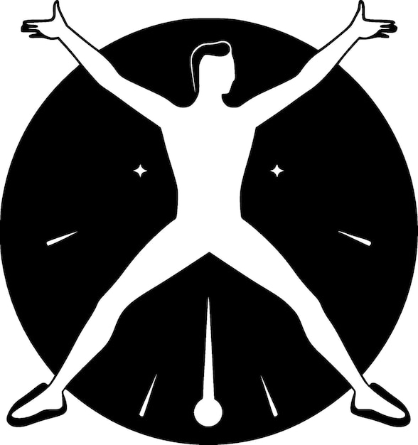 Vettore ginnastica minimalista e logo piatto illustrazione vettoriale