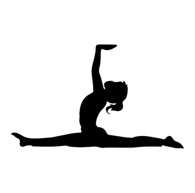 Gymnastics silhouette vector and flat design for Gymnastics