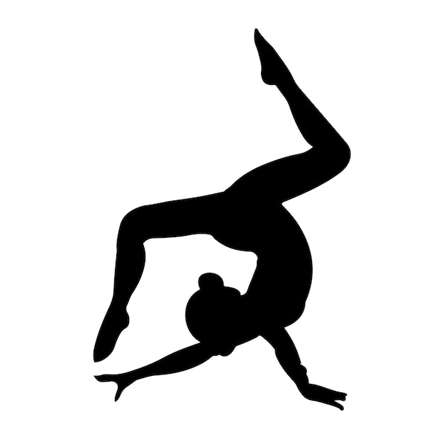 Gymnastics silhouette vector and flat design for Gymnastics