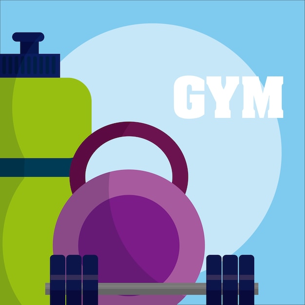 Gymnastiek en fitness vectorillustratie van de levensstijl het grafische illustratie