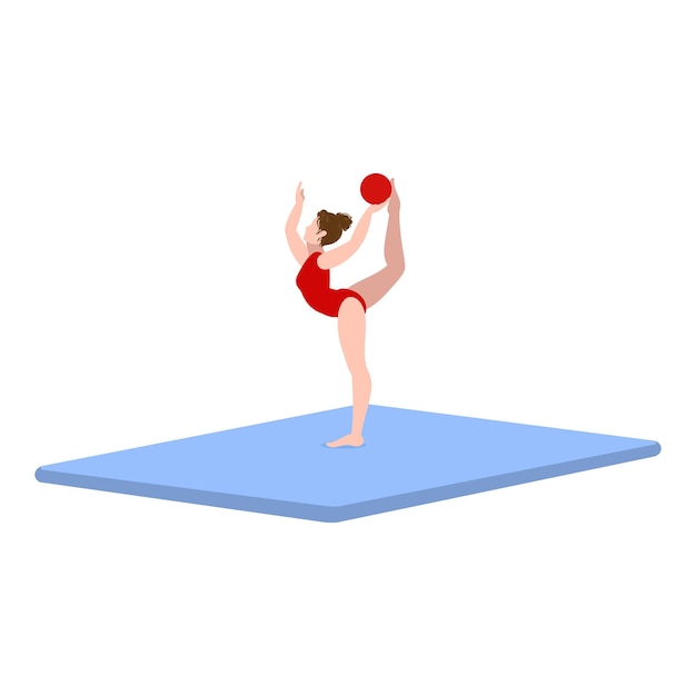 Gymnastiek training bal centrum icoon cartoon vector Vrouwelijke school