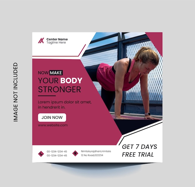 Gymsport and fitness social media post template