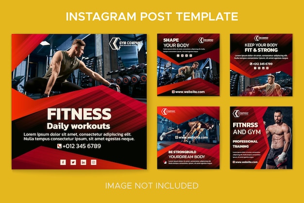 Gymtraining en fitnesstraining sociale media Instagram postverzameling