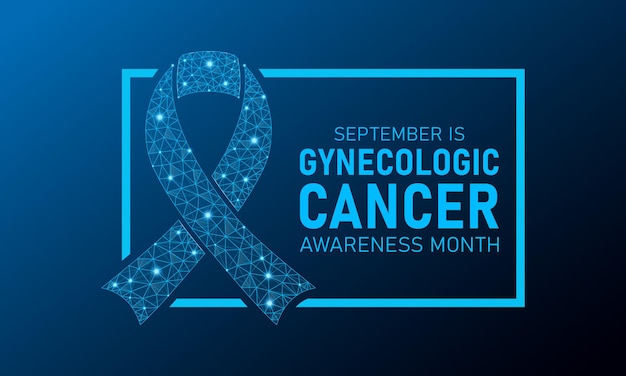 Gynecologic cancer awareness month is observed every year in september low poly style design