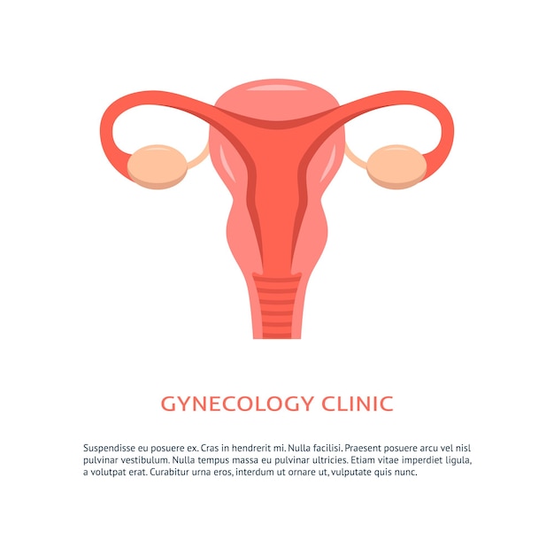 Gynecology clinic concept banner with uterus symbol