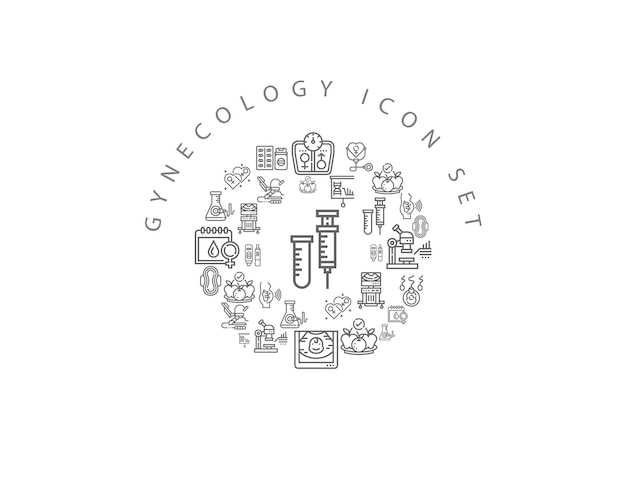 Vector gynecology icon set design