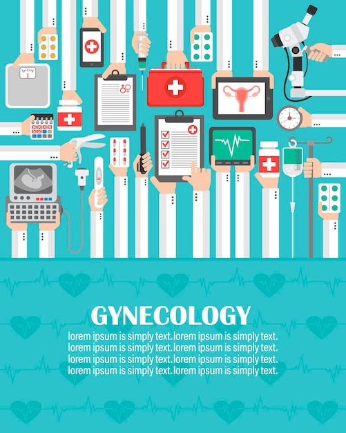 Gynecology medical flat designlorem ipsum is simply textvector illustration