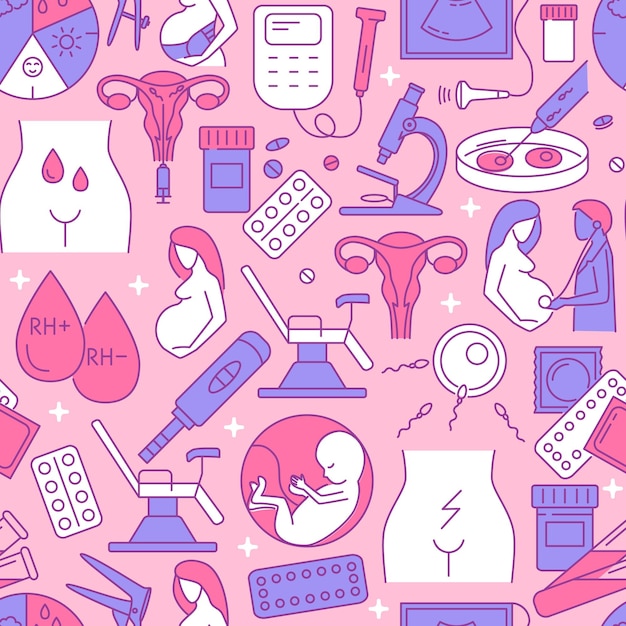 Gynecology seamless pattern