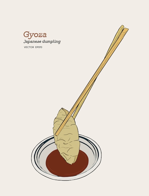 Gyoza con cho yun nel vettore cup