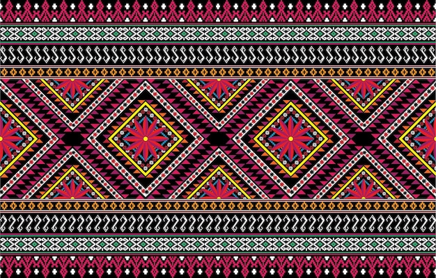 Gypsy pattern tribal ethnic motifs geometric seamless background. Doodle gypsy geometric shapes